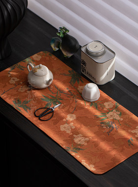 圭隐堂手作刺绣织锦缎面布艺茶席中式国潮干泡茶席隔热茶垫茶桌旗