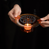 圭隐堂耐热玻璃温茶炉心经禅意暖茶炉蜡烛底座加热温茶器煮茶炉