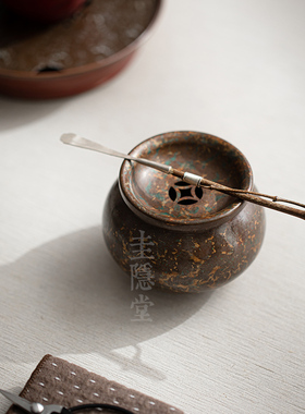 圭隐堂手工纯铜建水洗水家用复古小号迷你茶洗茶渣缸茶盂茶道零配