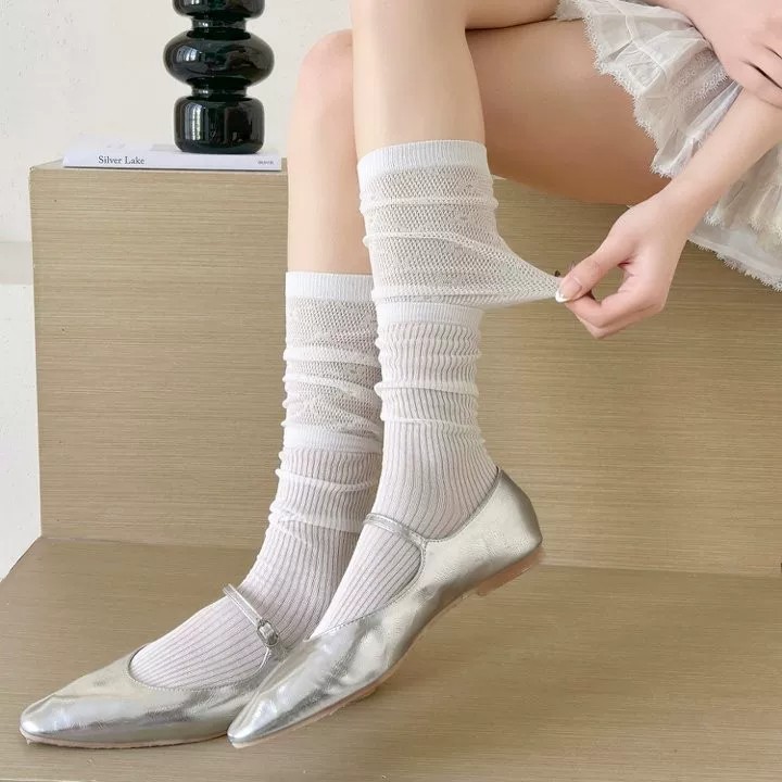 春夏芭蕾风薄款显瘦堆堆长筒袜