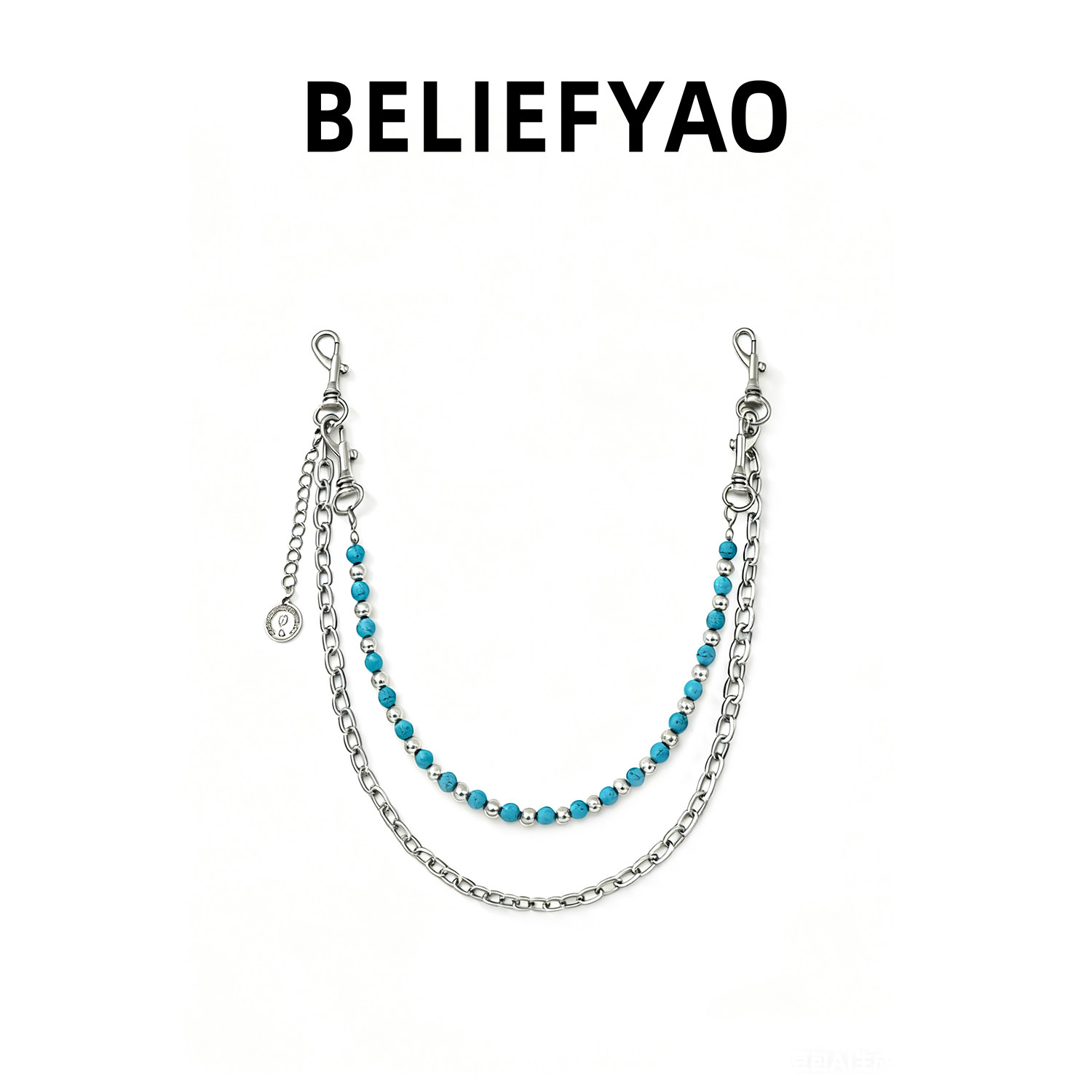 BELIEFYAO原创松石串珠朋克风裤链配饰小众复古diy牛仔裤挂饰腰链,服饰配件/皮带/帽子/围巾,腰带/皮带/腰链,淘宝优惠券,粉丝福利购,淘宝优惠卷