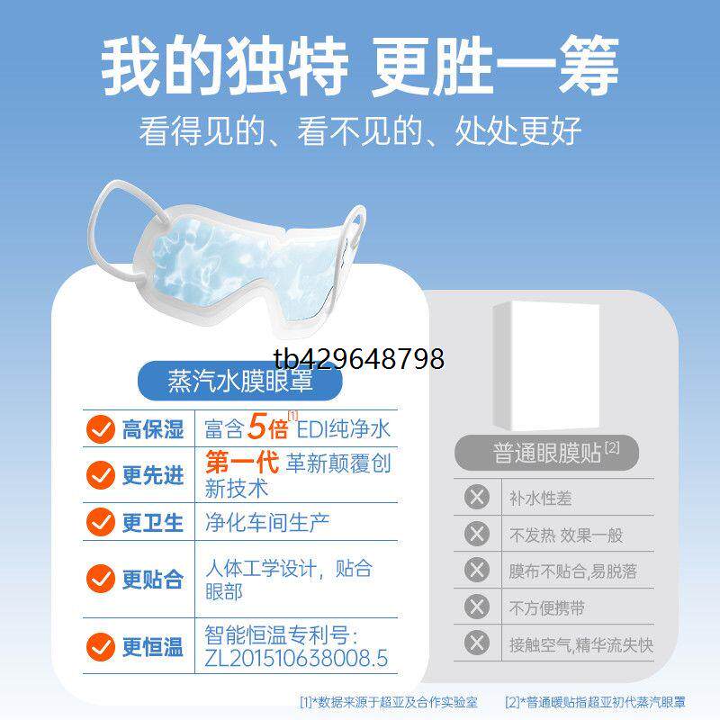 超亚蒸汽水膜眼罩舒缓黑眼圈舒缓眼疲劳热敷蒸汽眼罩眼膜眼贴眼袋