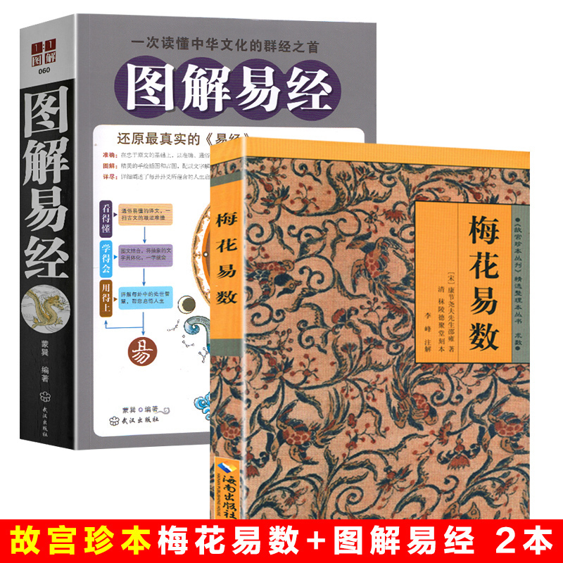全 2册  梅花易数+易经 梅花易数入门易经的关系周易五行天干地支 中国国学哲学经典书籍 传统文化