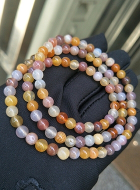 清货纯天然印尼珊瑚化石多宝多圈手链菊花石珊瑚玉手链一物一图