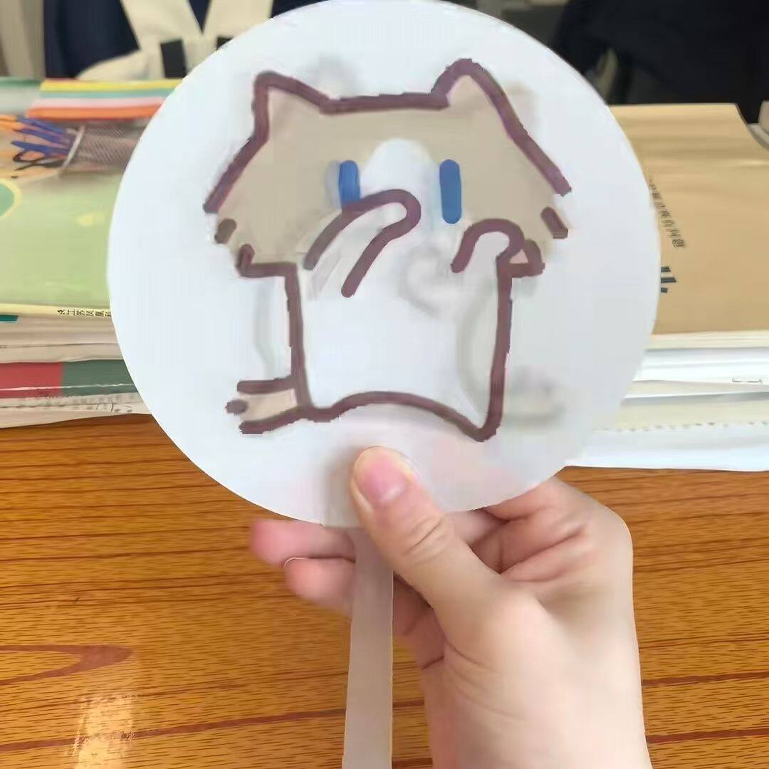 小红书同款会跳舞哈基米扇子月薪猫光栅动画扇趣味随身手持小圆扇
