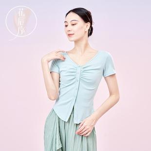 女款 练功服新款 短袖 上衣现代舞形体训练专用舞蹈服成人修身