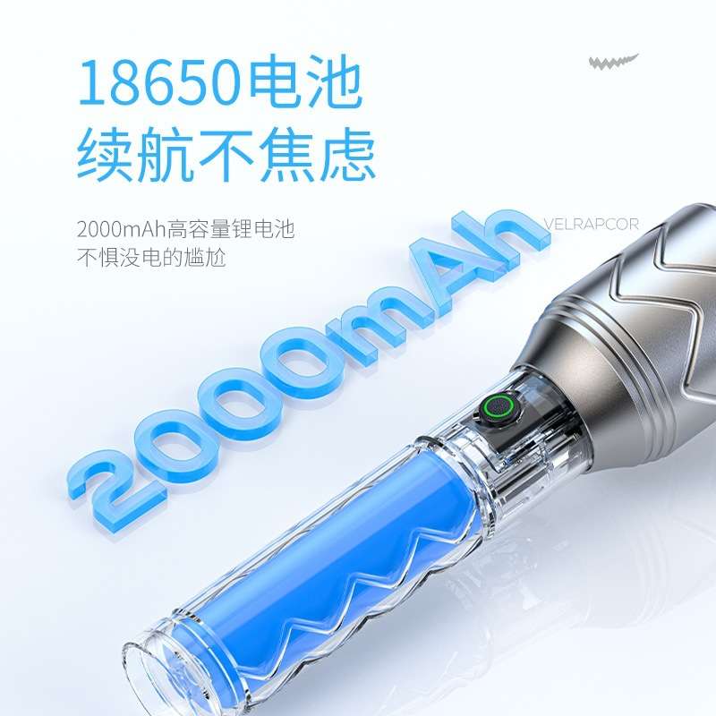 小鲨2025新款强光充电小型便携无极调光户外变焦铝合金手电筒