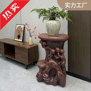 新中式非实木花架花台客厅阳台落地式室内多层放花架子花盆置物架