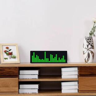 彩色LED音乐频谱电子时钟声控节奏灯1624RGB拾音气氛电平指示器