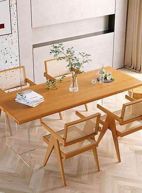 亚克力实木悬浮餐桌民宿创意多人饭桌大板桌办公桌茶桌工作会议桌