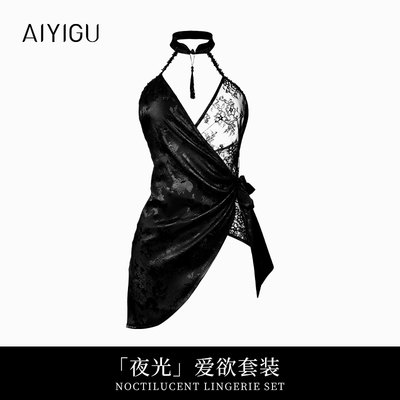 哎一沽夜光情趣内衣性感制服战袍qqny旗袍免脱诱惑小胸显大女