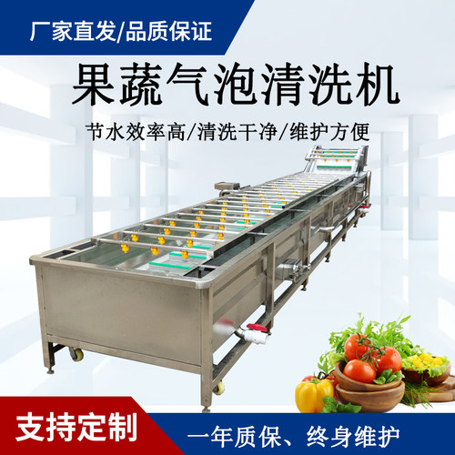 全自动气泡清洗机毛豆豆角辣椒酸菜洗菜机食品包装袋清洗风干设备
