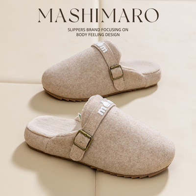 流氓兔勃肯棉拖鞋女冬季2025新款室内时尚防滑软底家居冬天拖鞋男