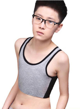 简态lest束胸内衣女加强短款背心夏季大胸显小纯棉中性绷带束胸衣