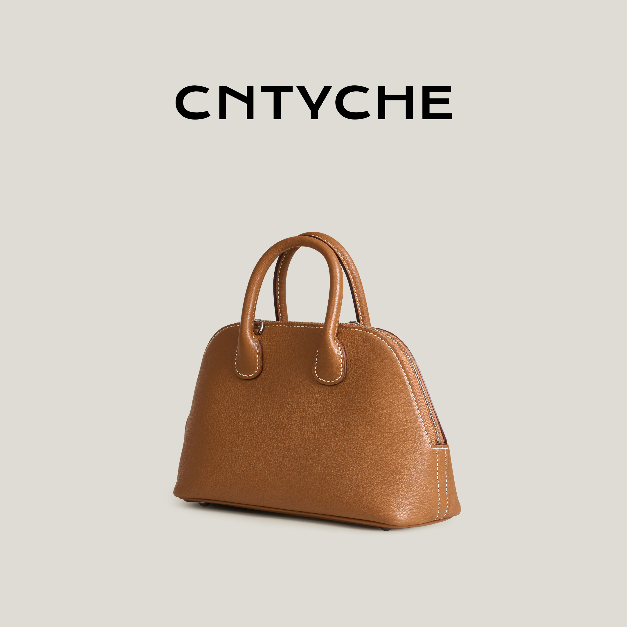 CNTYCHE/堤喀2026新款mini保龄球包进口山羊皮手提单肩斜挎贝壳包,箱包皮具/热销女包/男包,通用款女包,淘宝优惠券,粉丝福利购,淘宝优惠卷
