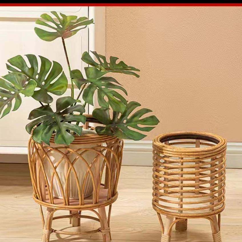 绿植花盆ins北欧藤编草编木质落地式室内客厅阳台装饰绿植花盆,家居饰品,花盆,淘宝优惠券,粉丝福利购,淘宝优惠卷