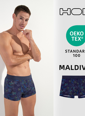 法国HOM男士平角内裤高级时尚亲肤提臀透气中低腰男生四角底裤