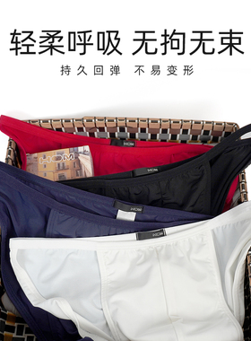 法国HOM男士夏季性感透气低腰包臀丁字裤U凸高叉男式三角裤正品