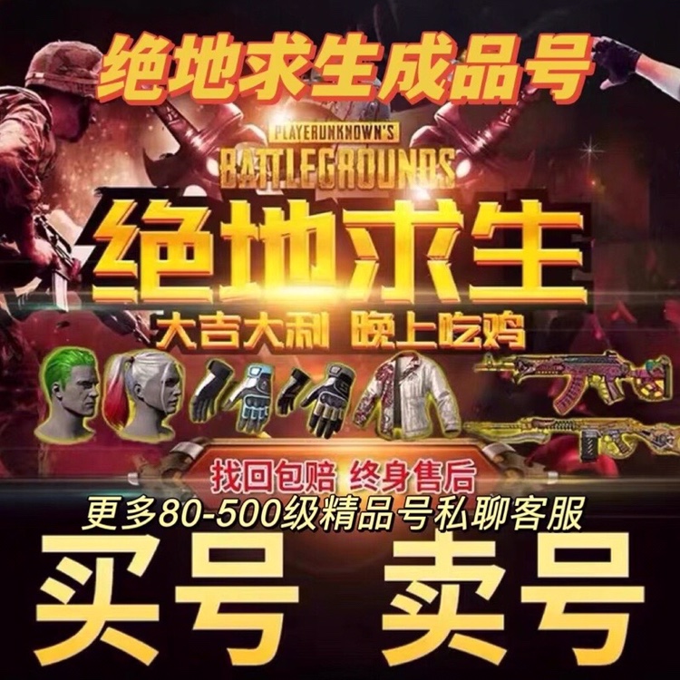 绝地求生帐号pubg账号500级吃鸡成品皮肤号满级可竞技排位库存号