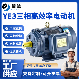 7.5KW立卧式 倍达 5.5 B3马达380V YE3三相异步380V电动机全铜3