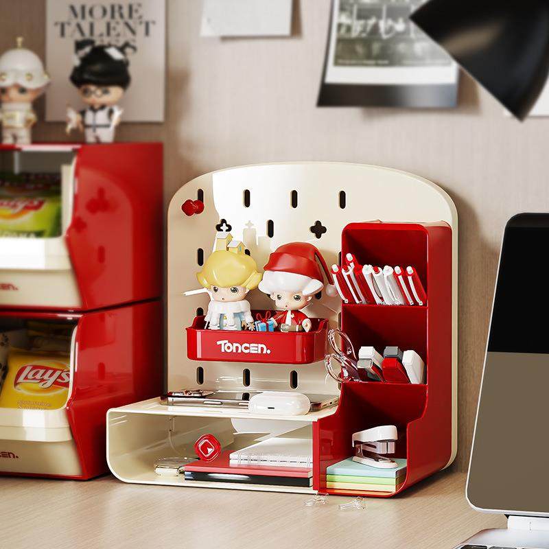 桌面洞洞板置物架抽屉式学生书桌文具办公室工位笔筒整理架收纳盒,收纳整理,首饰盒,淘宝优惠券,粉丝福利购,淘宝优惠卷