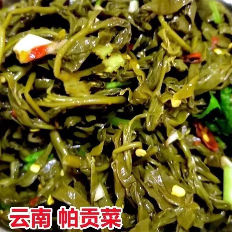 德宏傣味鲜腌树头菜绿色帕贡菜新云南野菜清香傣族傣味酸汤帕棍菜