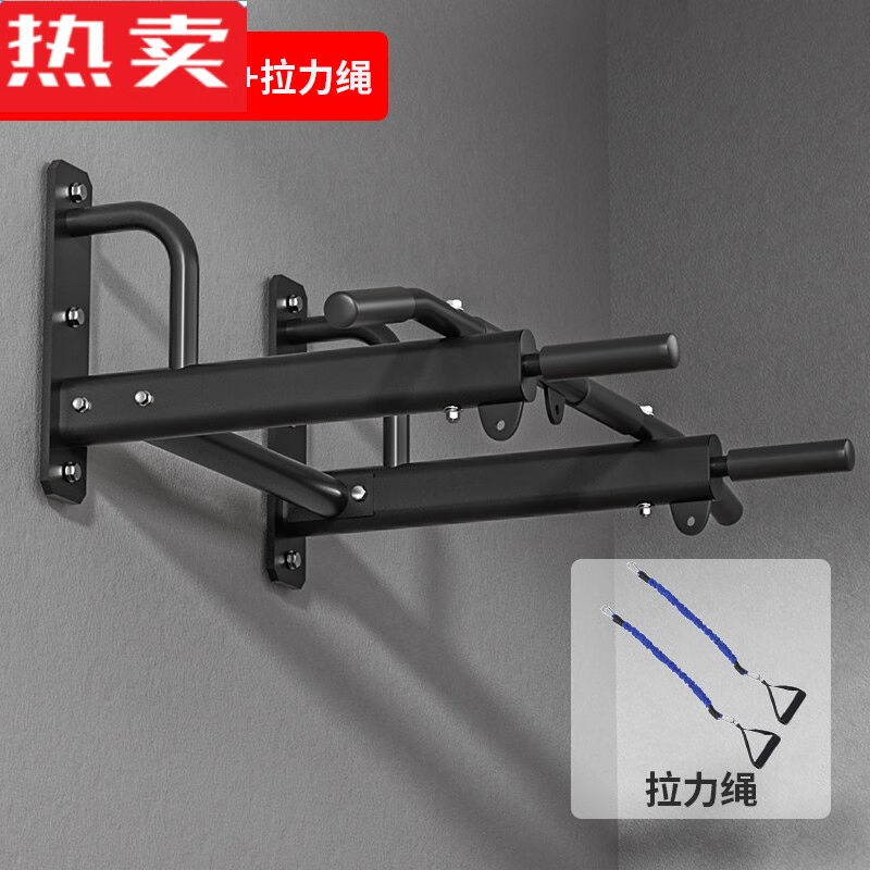 回可单杠引体向上器家用室内儿童挂壁式多功能吊环架墙体黑色优质