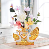 帕美居天鹅摆件花瓶陶瓷结婚礼物玄关进门客厅电视柜家居装 饰品酒