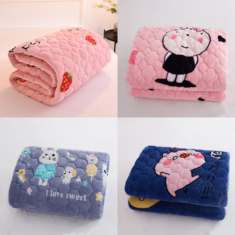 冬季珊瑚绒床单毛毯铺床毯子双人加绒法兰绒加厚绒毯单人学生宿舍