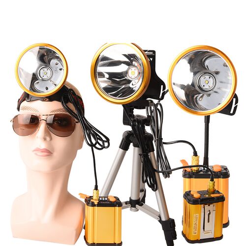 激光炮P100分体头灯强光充电超亮头戴式户外钓鱼灯超长续航8锂电