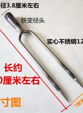 铁叉耙子杂草叉农用工具垃圾粪两齿钢叉狮子直叉甲鱼排叉户外神器