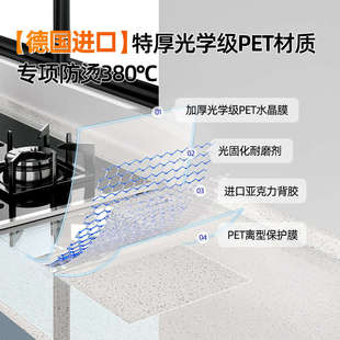 厨房台面保护膜石英石贴膜耐高温大理石灶台防油贴纸专用加厚PET