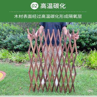 户外防腐木栅栏伸缩白色篱笆爬藤架花园围栏庭院墙面装饰网格花架