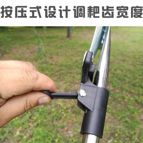可伸缩园林落叶耙钢丝耙农具耙子不锈钢农用工具圆头草耙搂草耙