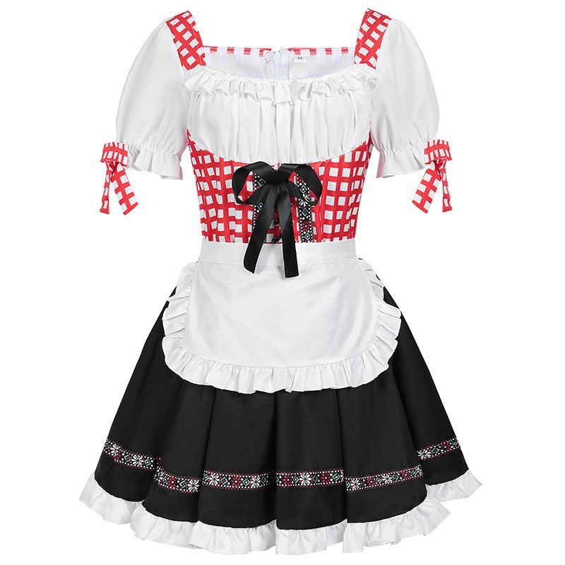 欧美啤酒节服装巴伐利亚传统啤酒女仆服装节日派对舞会演出服装
