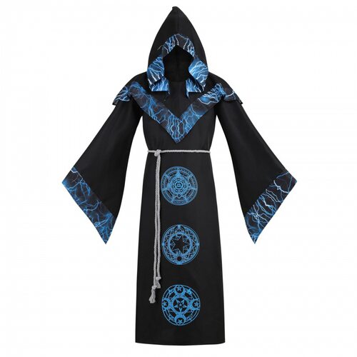 跨境黑暗巫师长袍万圣节中世纪巫师连兜帽披风舞台表演服