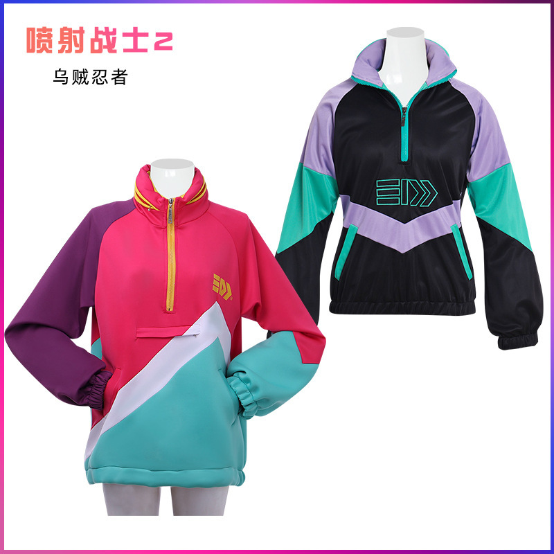跨境喷射战士Splatoon2乌贼忍者cos服男女休闲运动衫外套章鱼