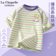 薄款 拉夏贝尔女童短袖 上衣 条纹女孩半袖 儿童夏季 t恤夏装 2026新款