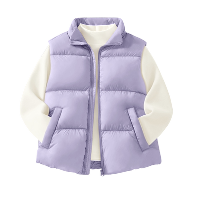 拉夏贝尔女童羽绒马甲冬加厚2025新款大童三防儿童加绒羽绒服背心