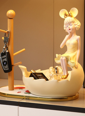 玄关桌面收纳托盘现代家居装饰品