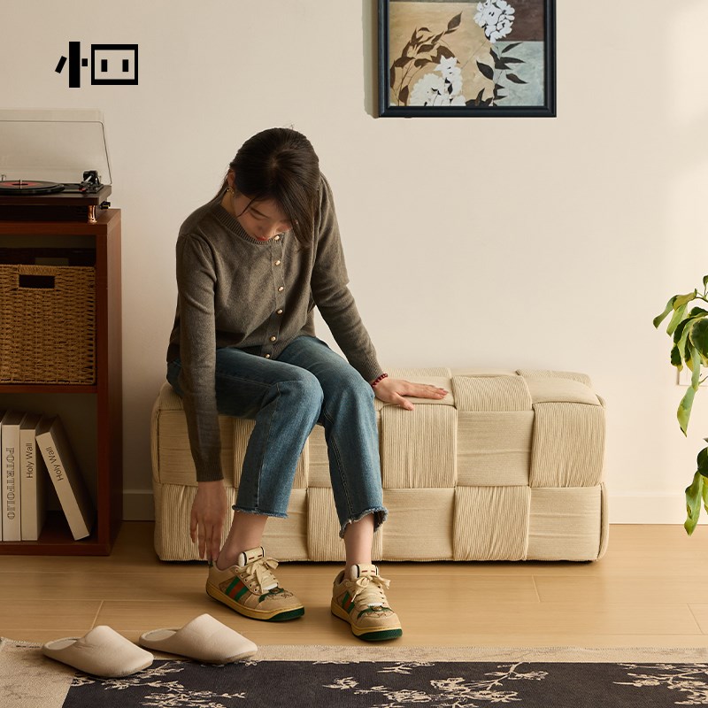 速发换墩凳家用布艺凳子单独沙发条脚踏坐鞋长凳家用实木鞋凳