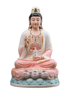 速发德化陶瓷娑婆三圣摆件家用供奉释迦牟尼佛观世音佛像地藏王菩