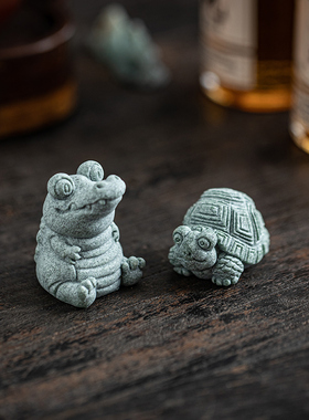 速发青摆石动物迷你小砂园小乌龟创意盆栽件艺鱼缸造景装饰品摆设