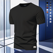 2023新款 半袖 男士 复古美式 纯色t恤纯棉衫 宽松休闲打底衫 短袖 上衣