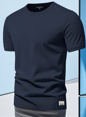 美式复古重磅t恤男夏季纯棉复古厚实打底衫白色军绿色短袖男女款