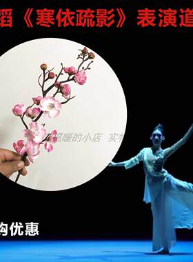 古典舞寒依衣疏影剧目红梅仿真花桃花枝舞蹈用道具花手持拿桃花枝