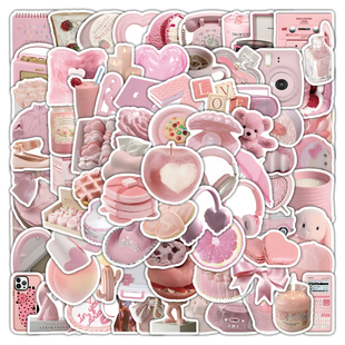 600张韩系ins风粉色可爱贴纸高颜值文创手账装 饰手机电脑防水贴画
