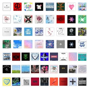 236kpop专辑封面男女团混搭贴纸爱豆高颜值装 饰桌面手账素材