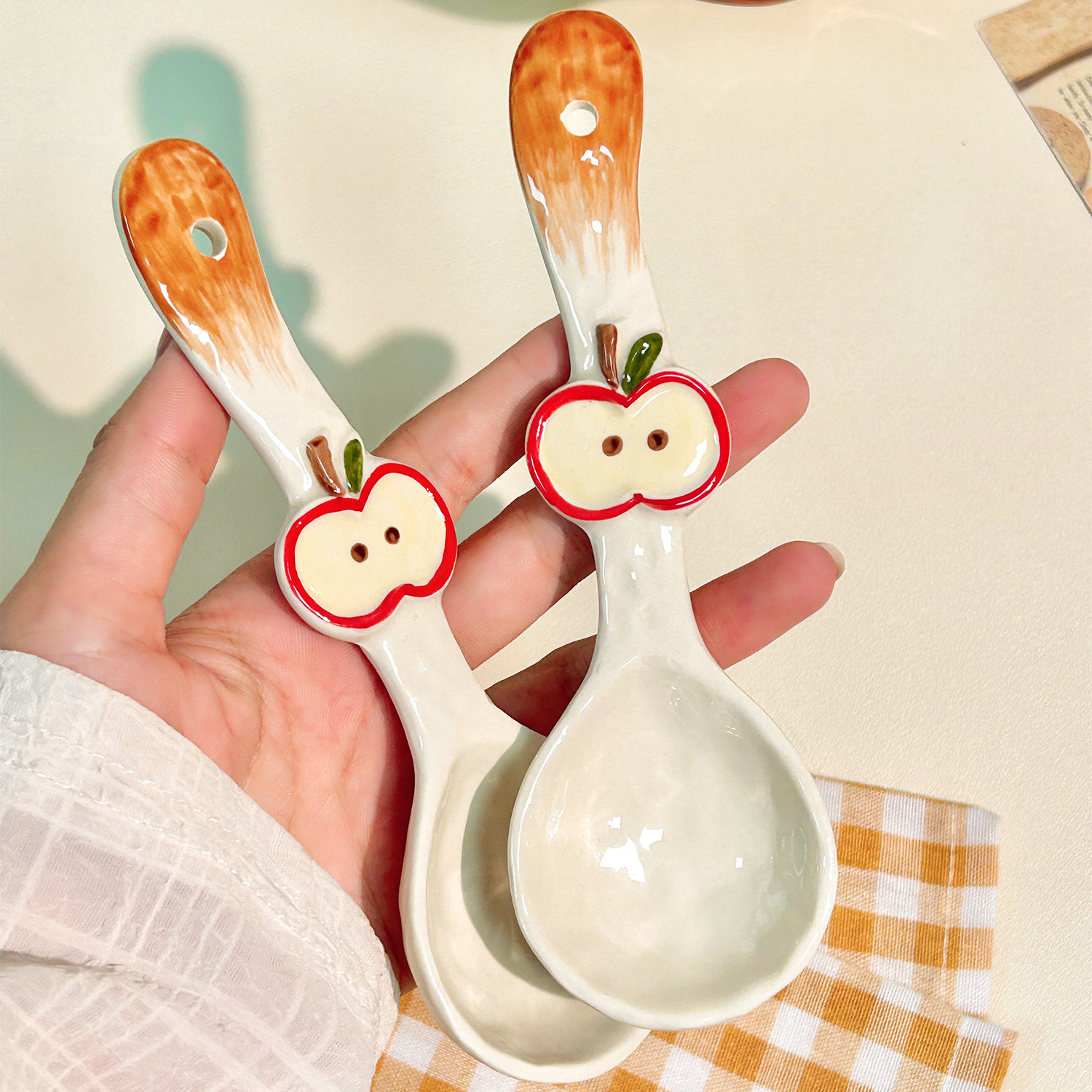 可爱长柄汤勺ins风饭勺汤勺家用调羹创意高颜值甜品勺圆头勺子