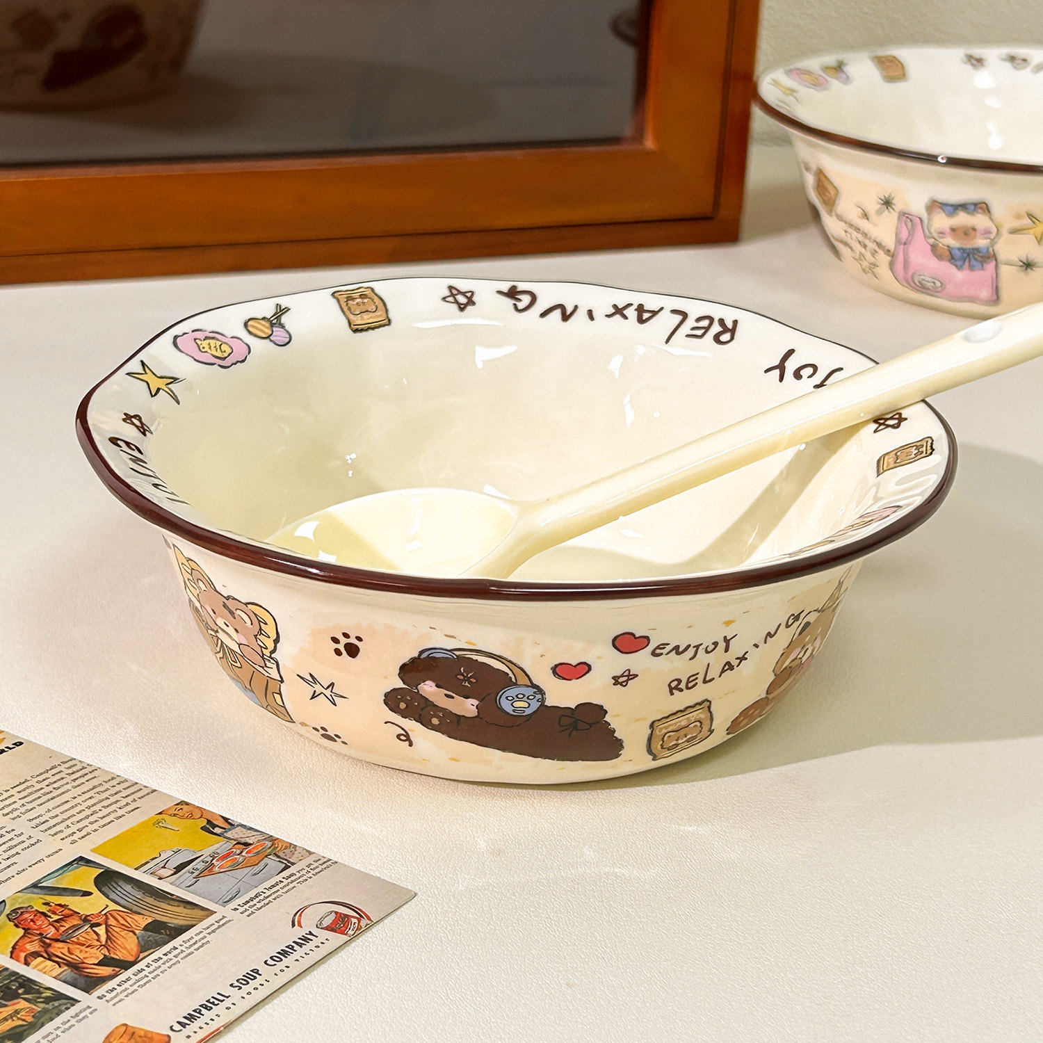 可爱水果沙拉碗家用大容量饭碗2025新款高颜值甜品碗酸奶碗早餐碗,餐饮具,盘,淘宝优惠券,粉丝福利购,淘宝优惠卷